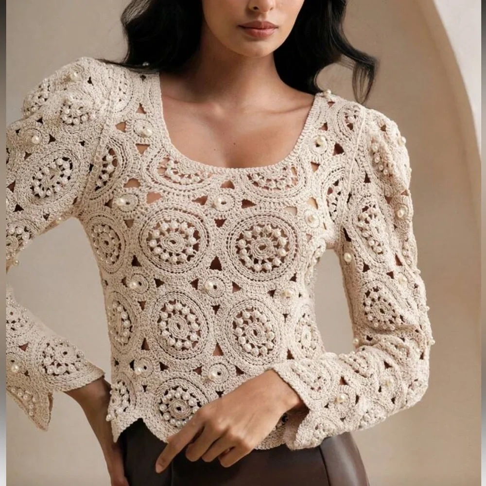 Elegant Crochet Lace Top